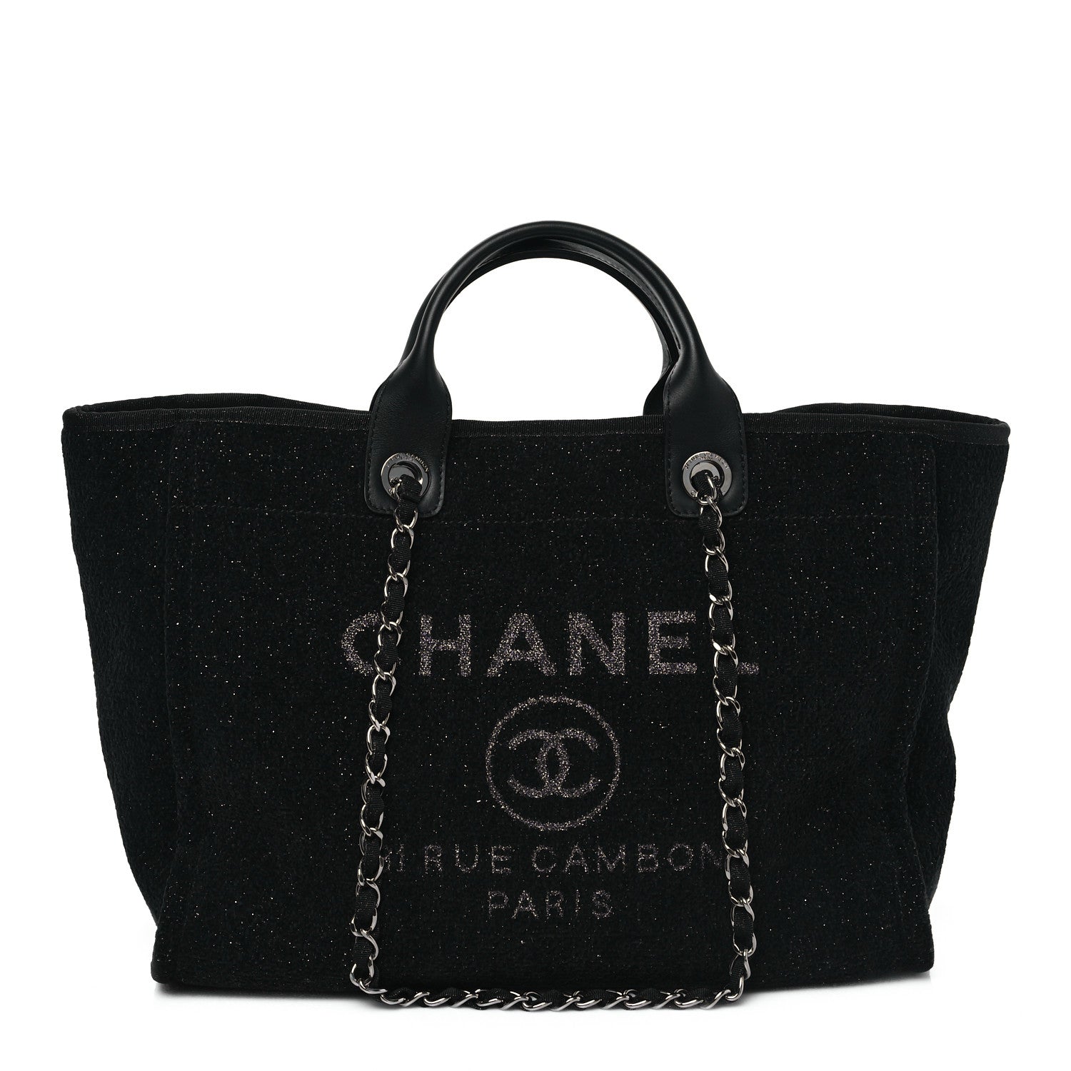 Chanel Lurex Boucle Medium Deauville Tote Black 1 of 9
