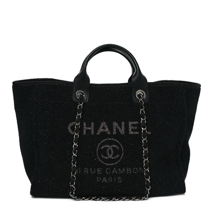 Chanel Lurex Boucle Medium Deauville Tote Black 1 of 9