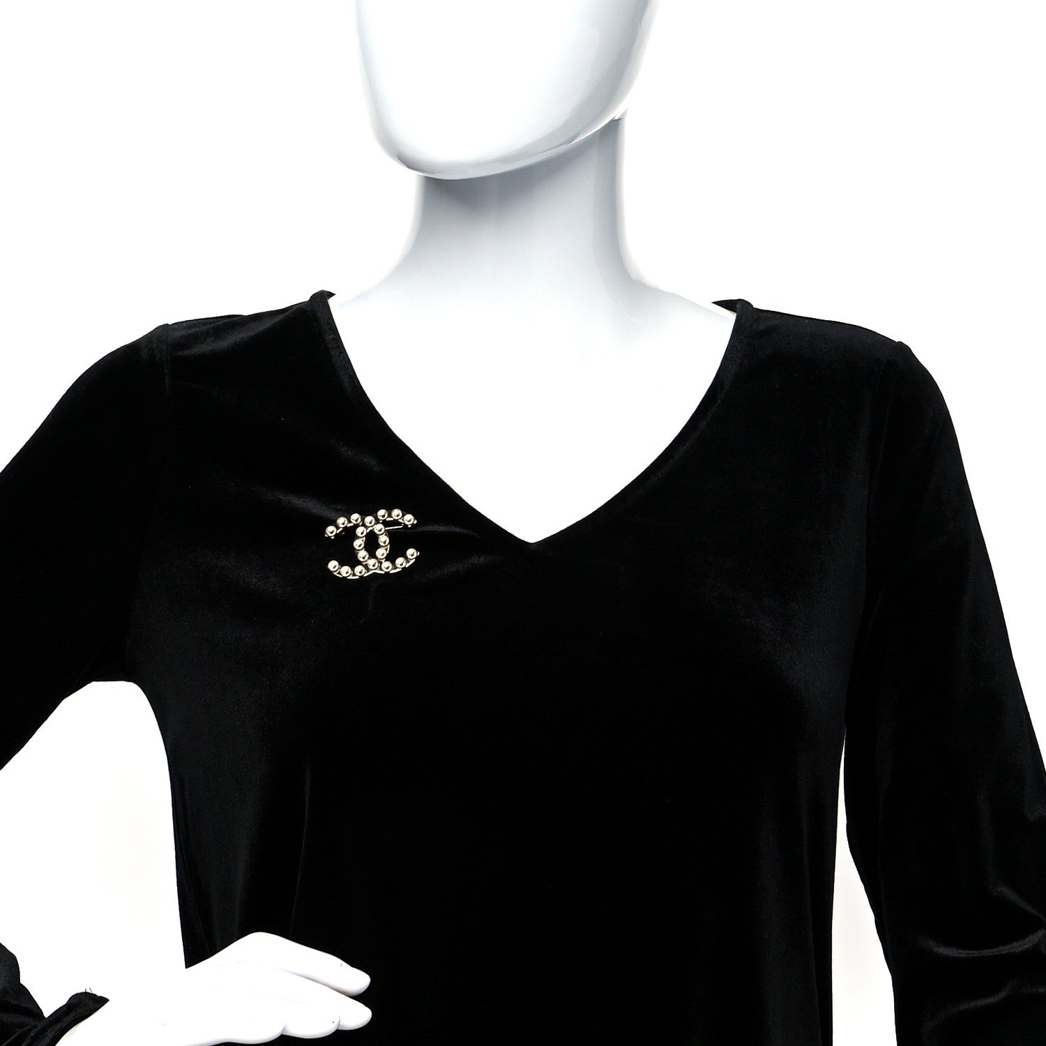 Chanel Crystal CC Brooch Gold 2 of 4