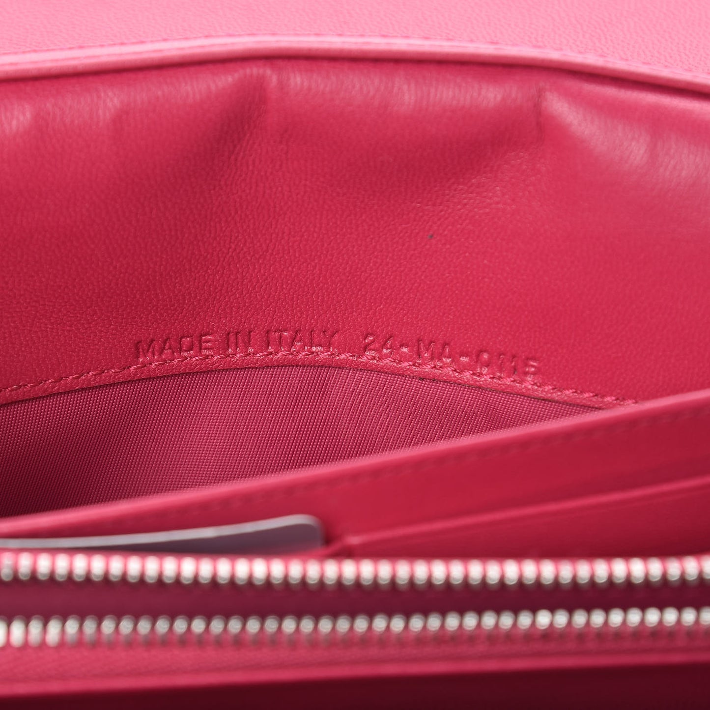 Lambskin Diorama Croisiere Chain Wallet Fuchsia