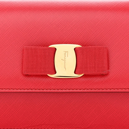 Salvatore Ferragamo Saffiano Vera Bow Crossbody Belt Bag Red 7 of 19