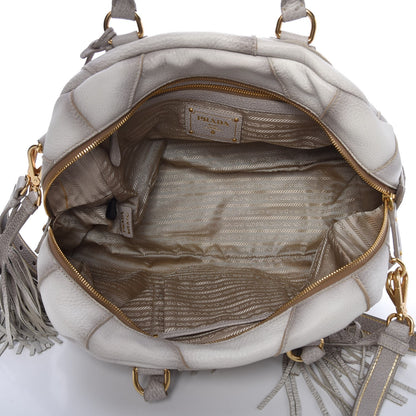 Prada Cervo Patchwork Fringe Bowler Bianco 5 of 9