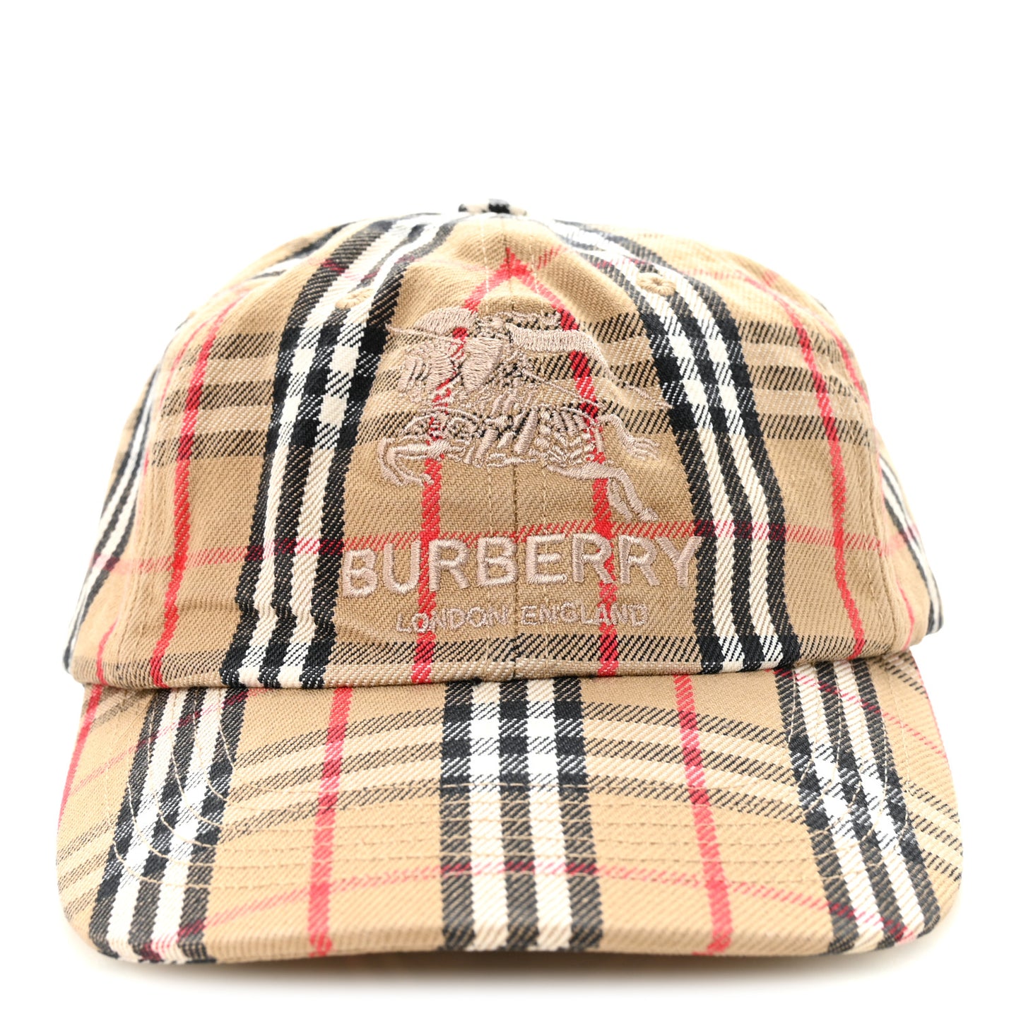 X SUPREME Cotton Vintage Check Monogram Baseball Hat Archive Beige