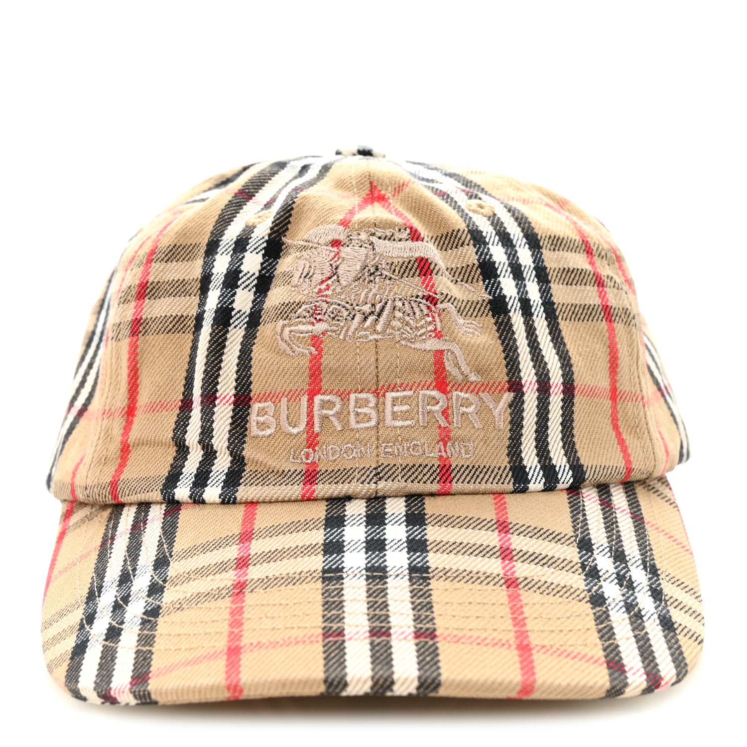 Burberry X SUPREME Cotton Vintage Check Monogram Baseball Hat Archive Beige 4 of 8