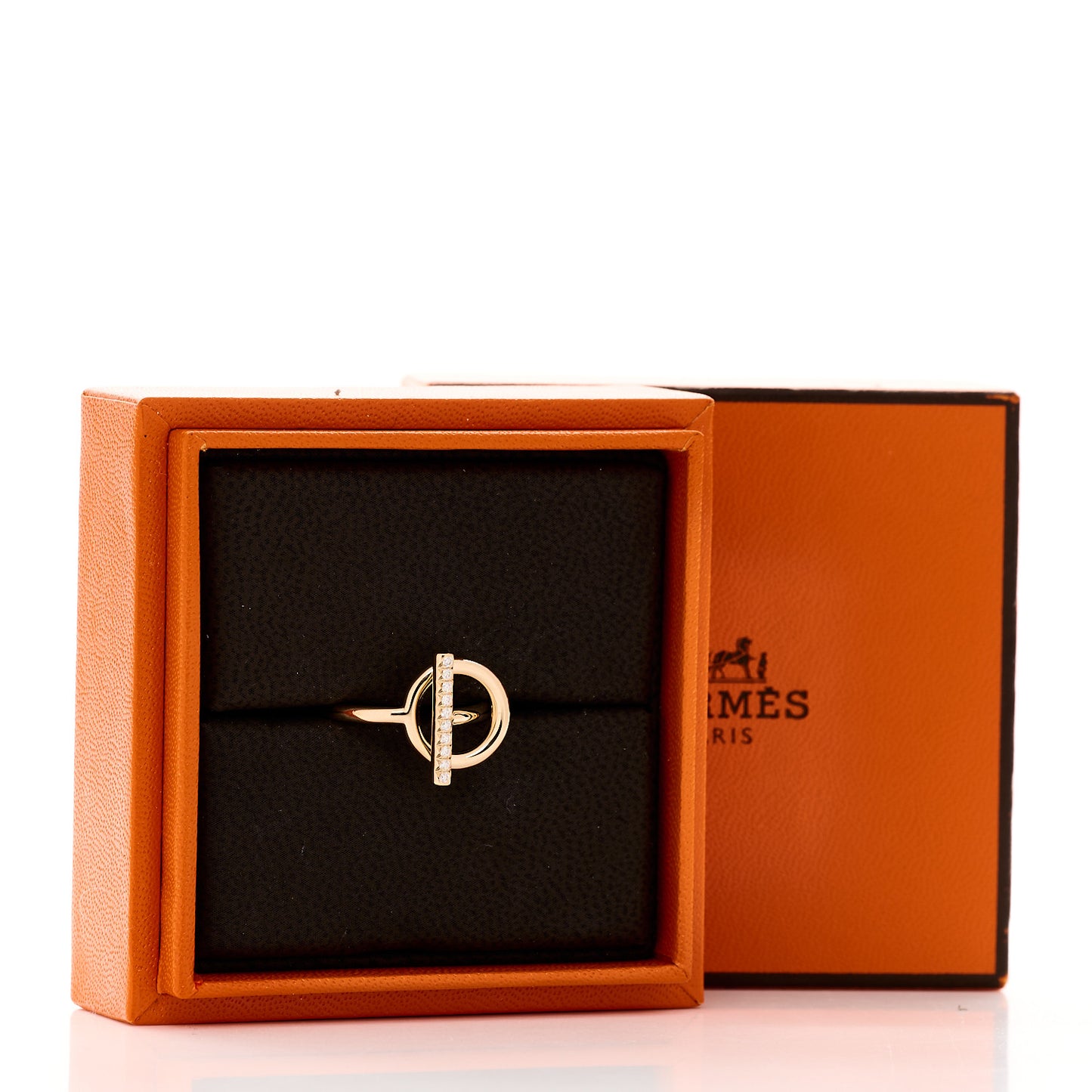 18K Rose Gold Diamond PM Echappee Ring 50 5.25