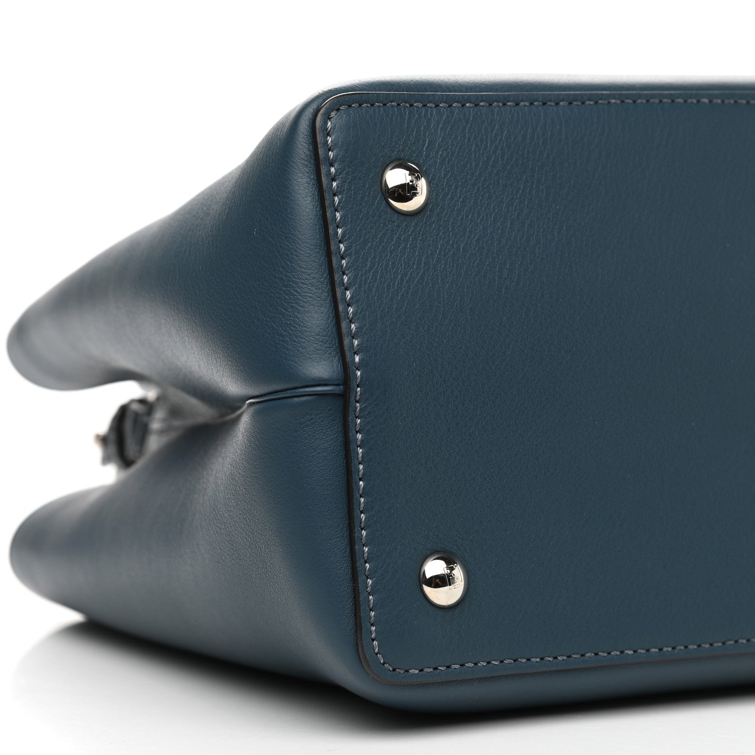 Fendi Vitello Dolce Century Petite 2Jours Tote Pavone Albicocca 9 of 11