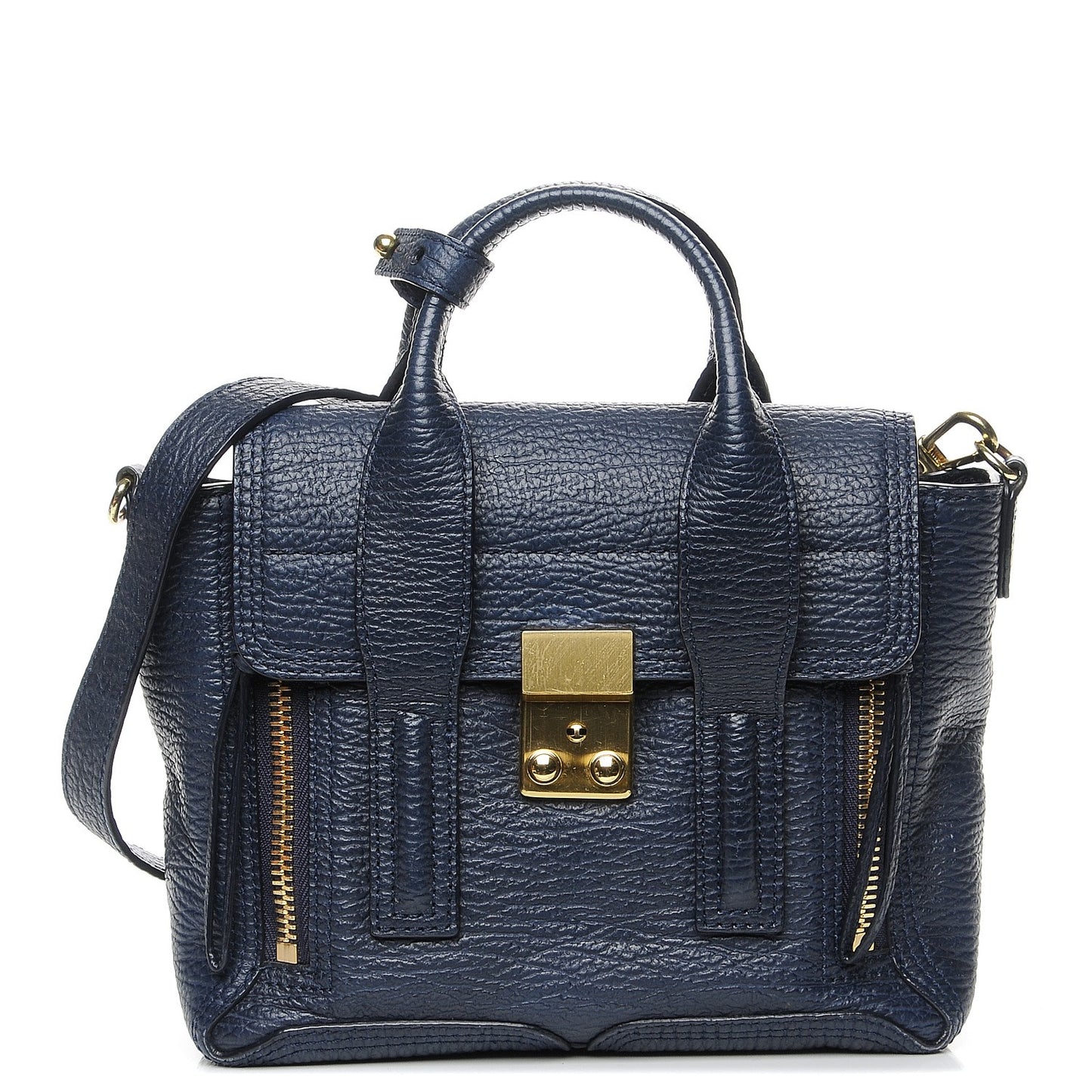3.1 Textured Calfskin Mini Pashli Satchel Ink