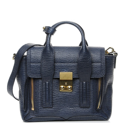 3.1 Phillip Lim 3.1 Textured Calfskin Mini Pashli Satchel Ink 1 of 8