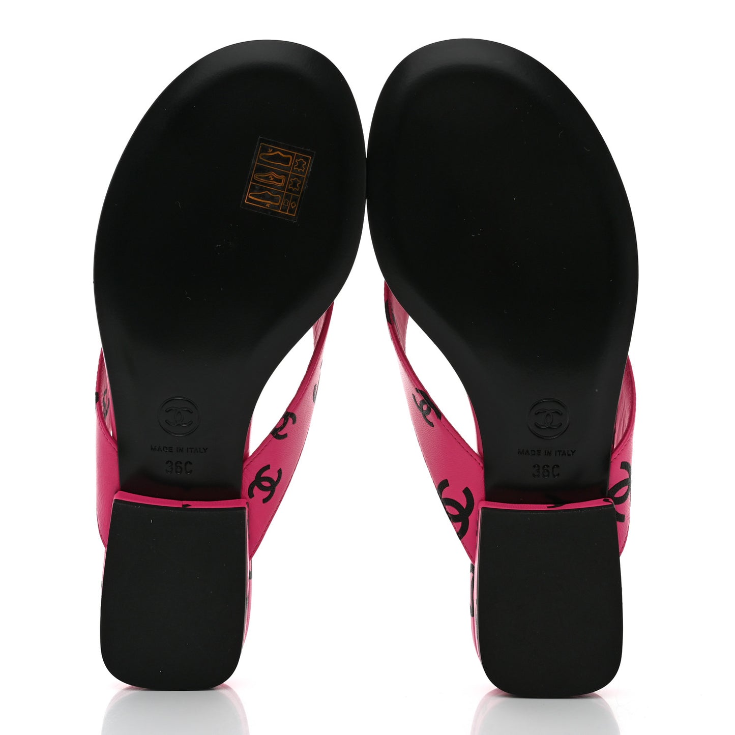 Printed Lambskin Coco Beach Thong Sandals 36 Dark Pink Black
