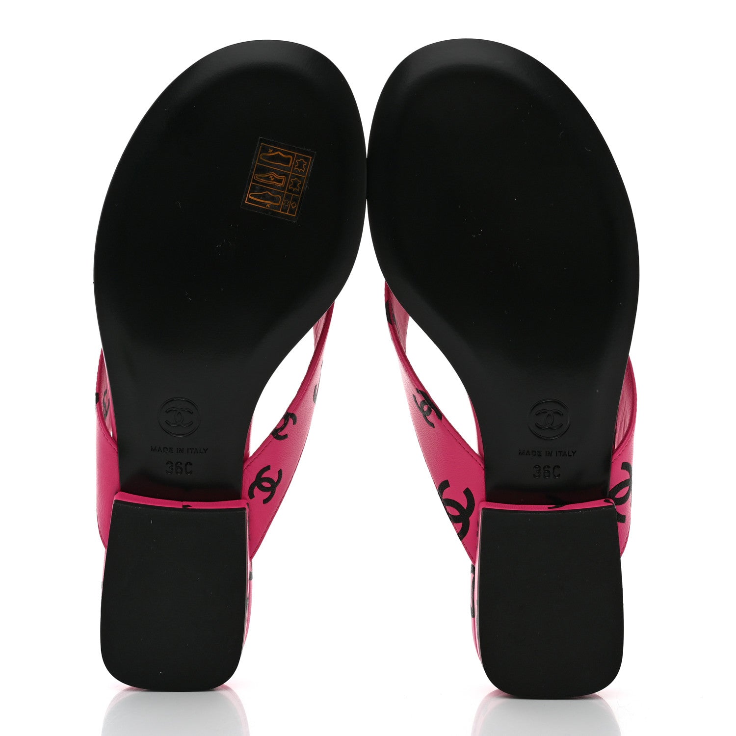 Chanel Printed Lambskin Coco Beach Thong Sandals 36 Dark Pink Black 5 of 10