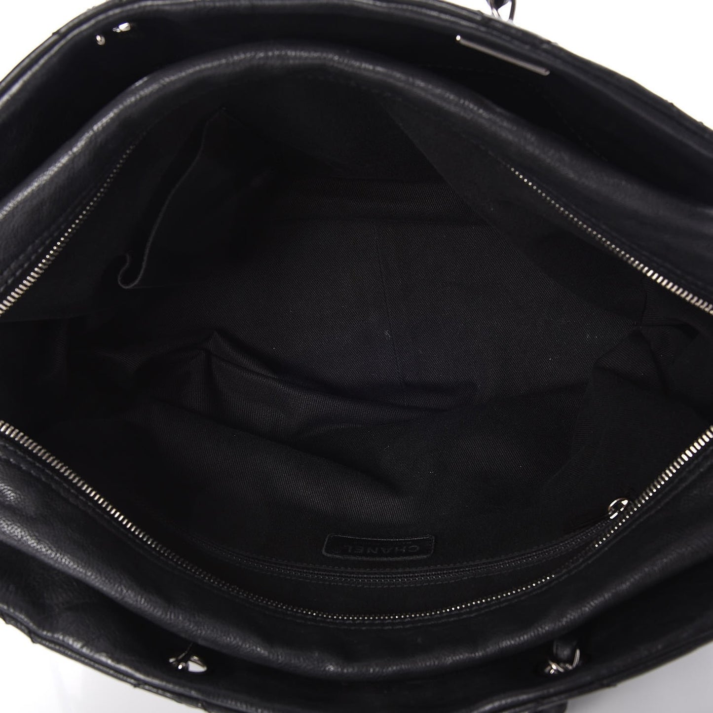 Calfskin Large Diamond Stitch Tote Black