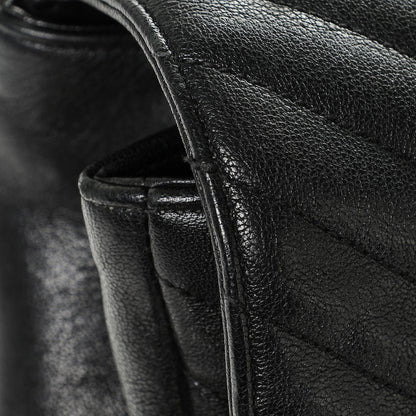 Saint Laurent Sheepskin Matelasse Chevron Monogram Large College Satchel Black 8 of 8