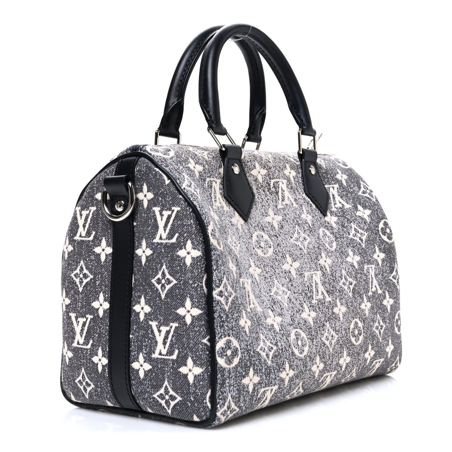 Denim Monogram Jacquard Speedy Bandouliere 25 Black