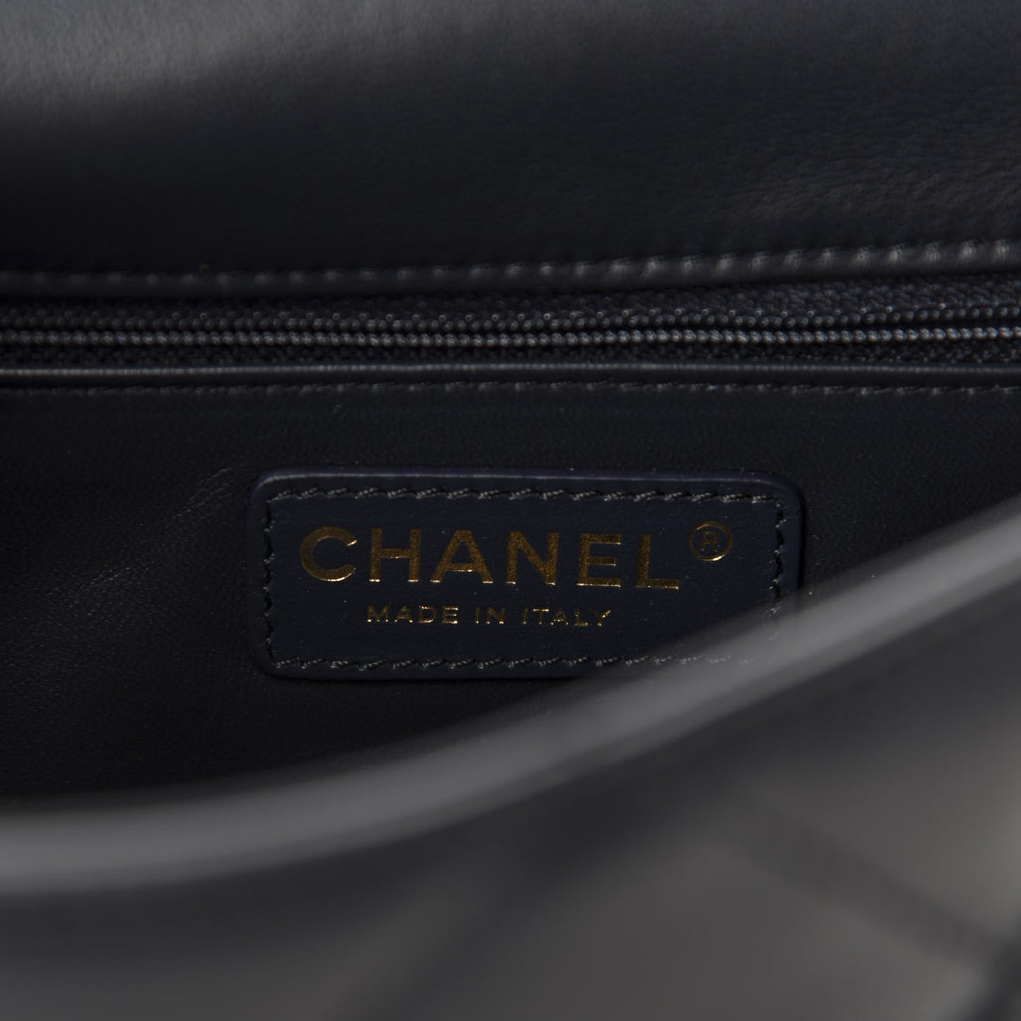 Lambskin Quilted Small Easy Carry Flap Navy