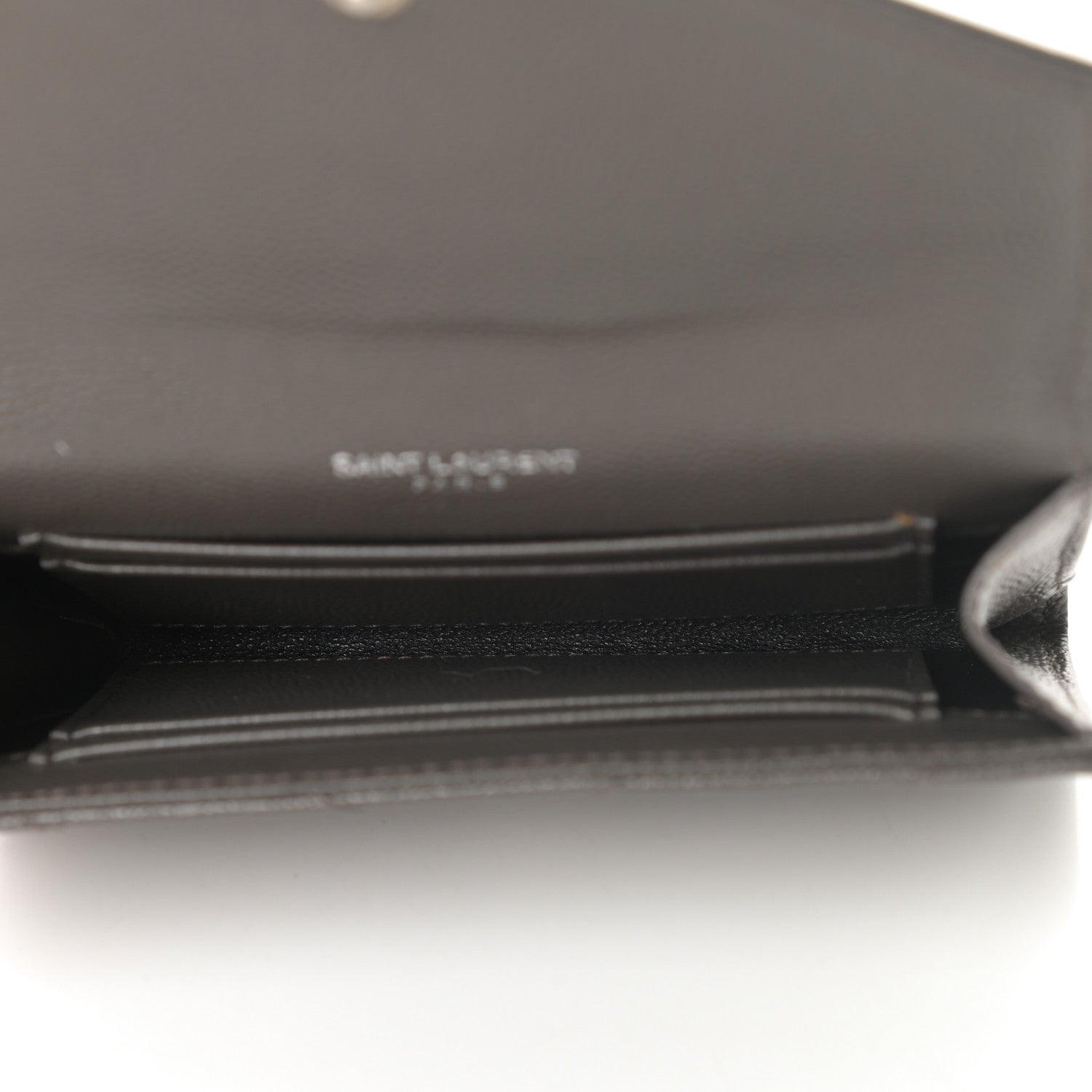 Saint Laurent Grain De Poudre Matelasse Chevron Small Monogram Envelope Wallet Earth 5 of 8