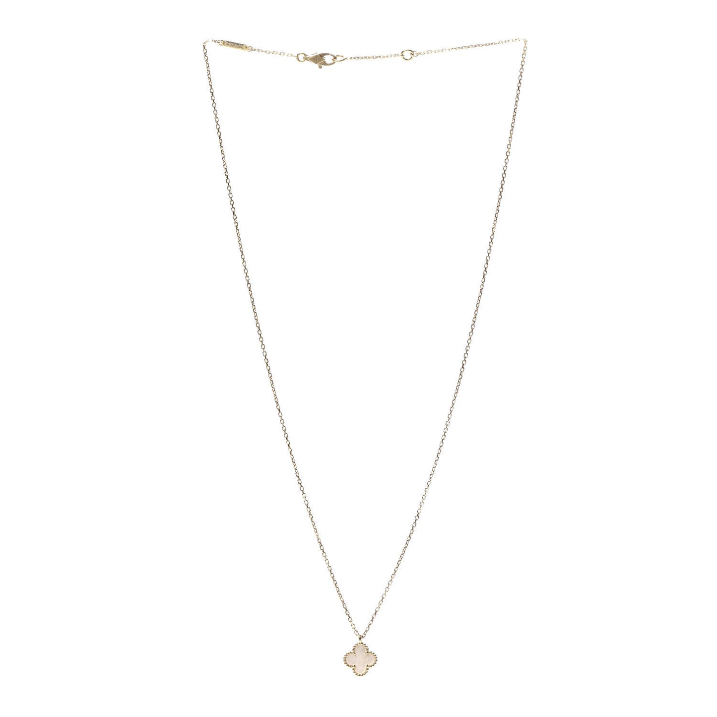 18K Yellow Gold Mother of Pearl Sweet Alhambra Pendant Necklace