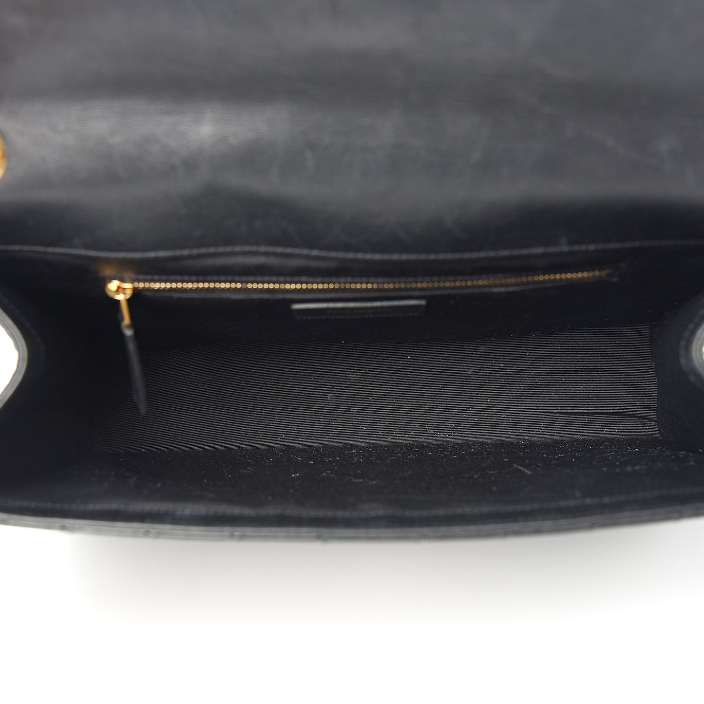Smooth Calfskin Matelasse Chevron Large Monogram Satchel Black