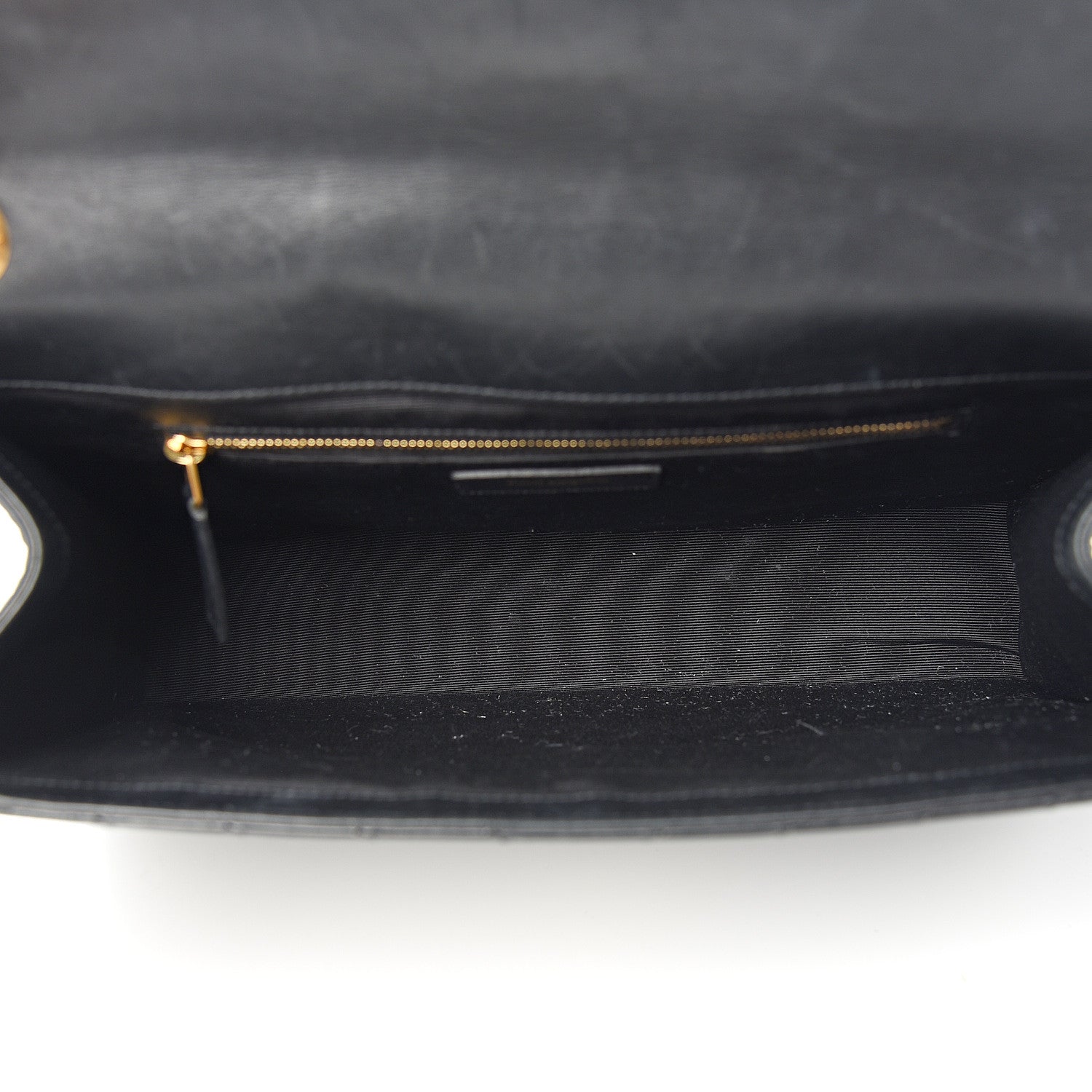 Saint Laurent Smooth Calfskin Matelasse Chevron Large Monogram Satchel Black 4 of 10