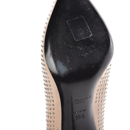 Saint Laurent Calfskin Micro Stud Paris 105 Pumps 36.5 Beige 10 of 10