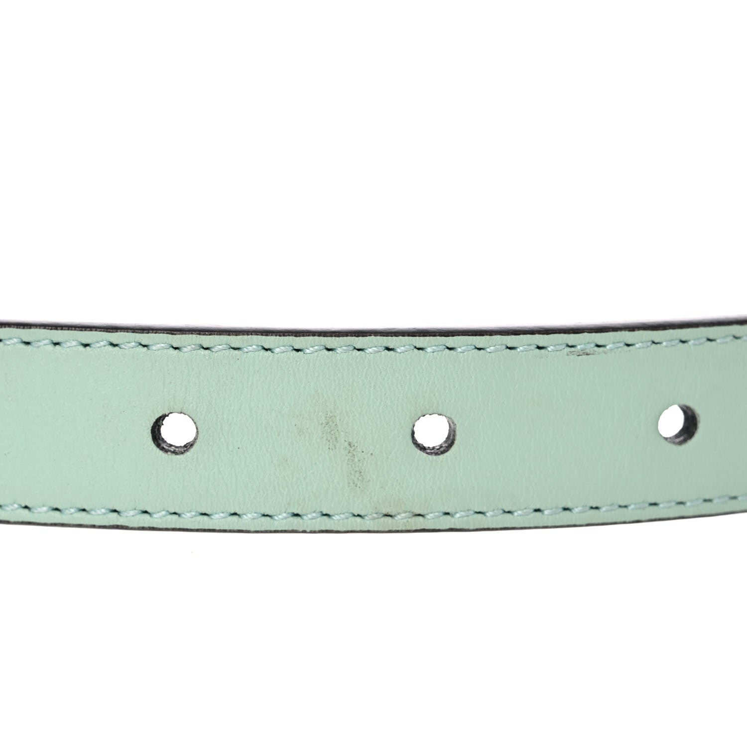 Gucci Moon Calfskin Palladium Double G 20mm Belt 85 34 Water Green 7 of 8