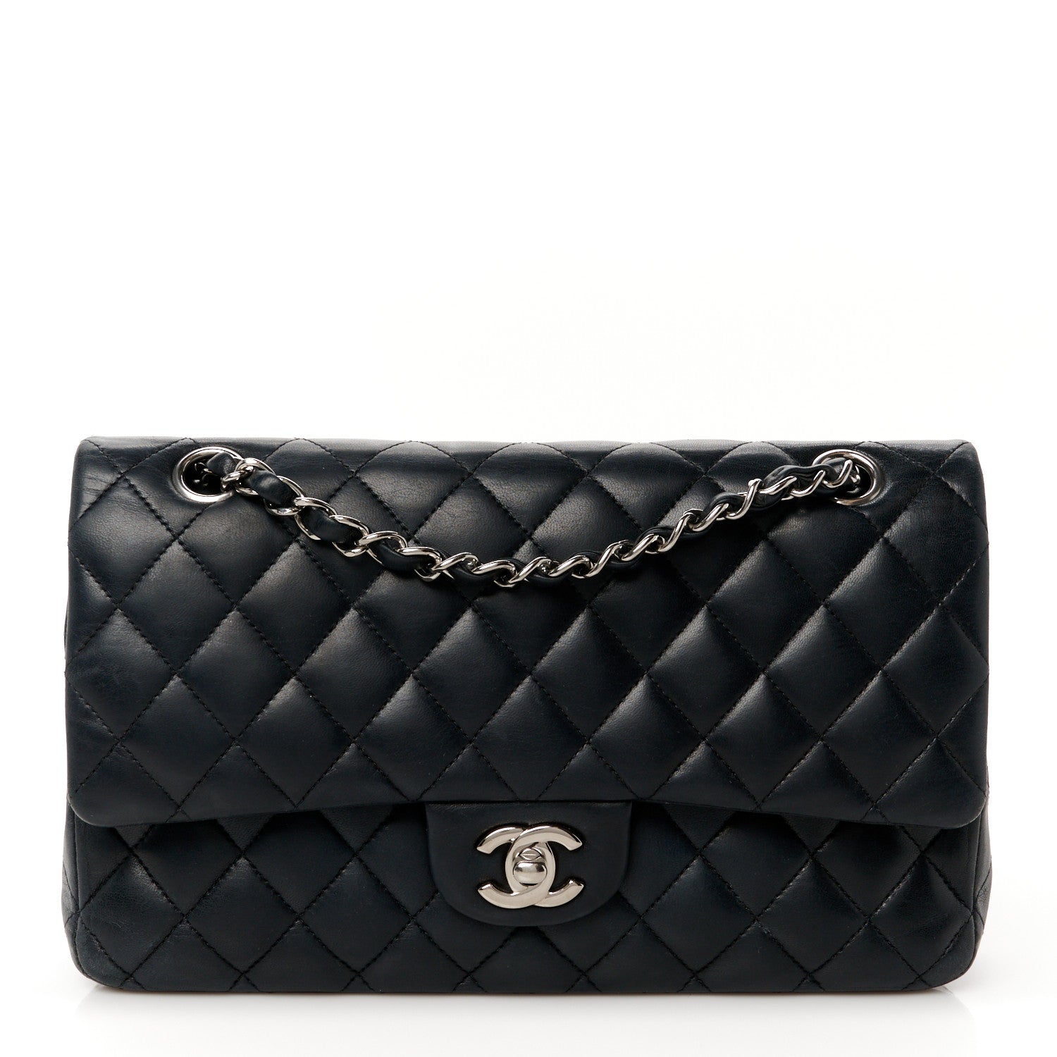 Chanel Lambskin Quilted Medium Double Flap Black 1 of 11