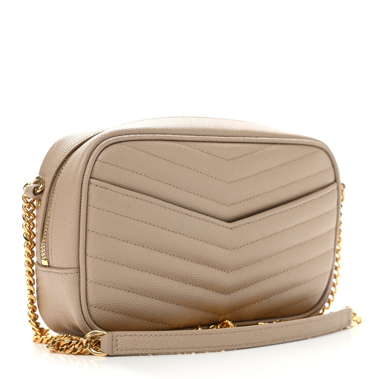 Grain De Poudre Matelasse Monogram Mini Lou Camera Bag Dark Beige