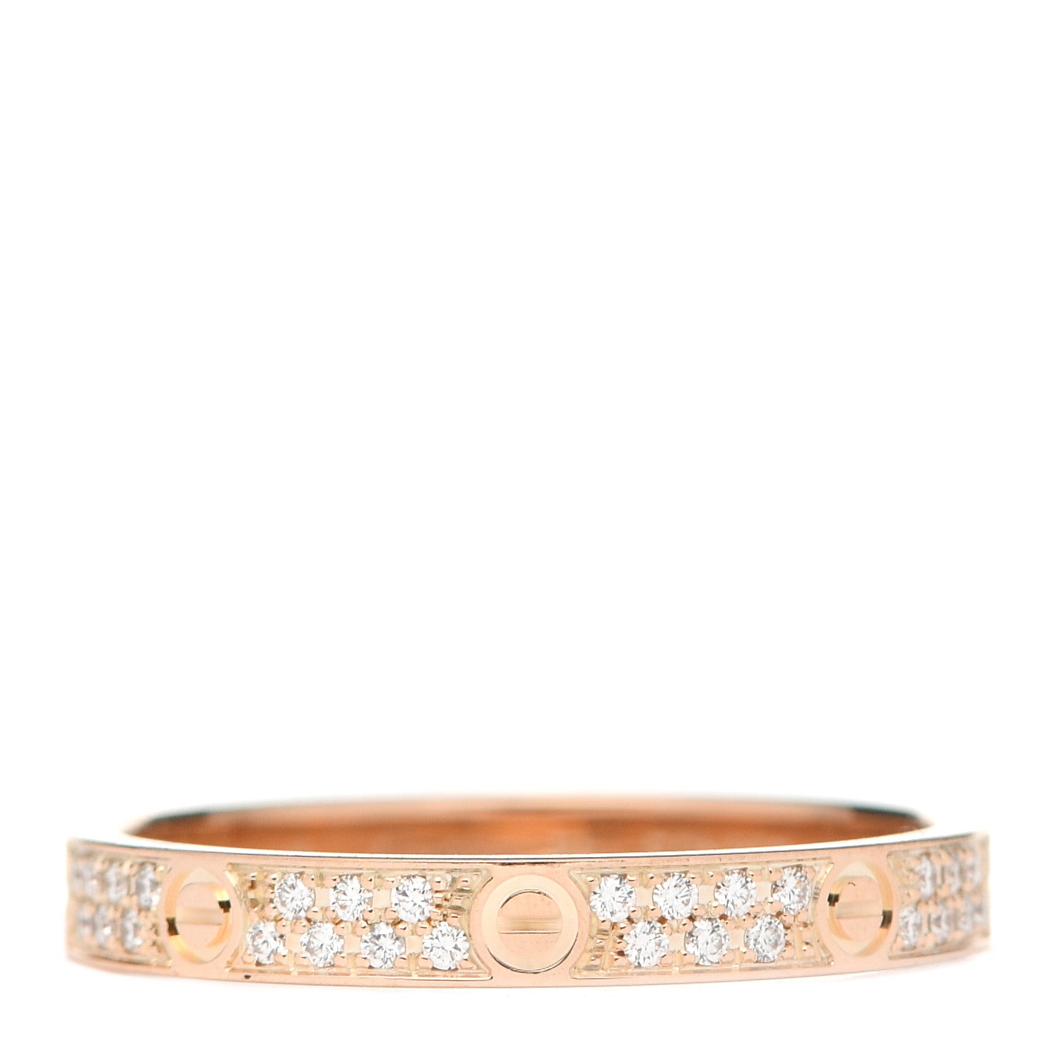 Cartier 18K Pink Gold Diamond 2.6mm LOVE Paved Band Ring 51 5.75 3 of 7