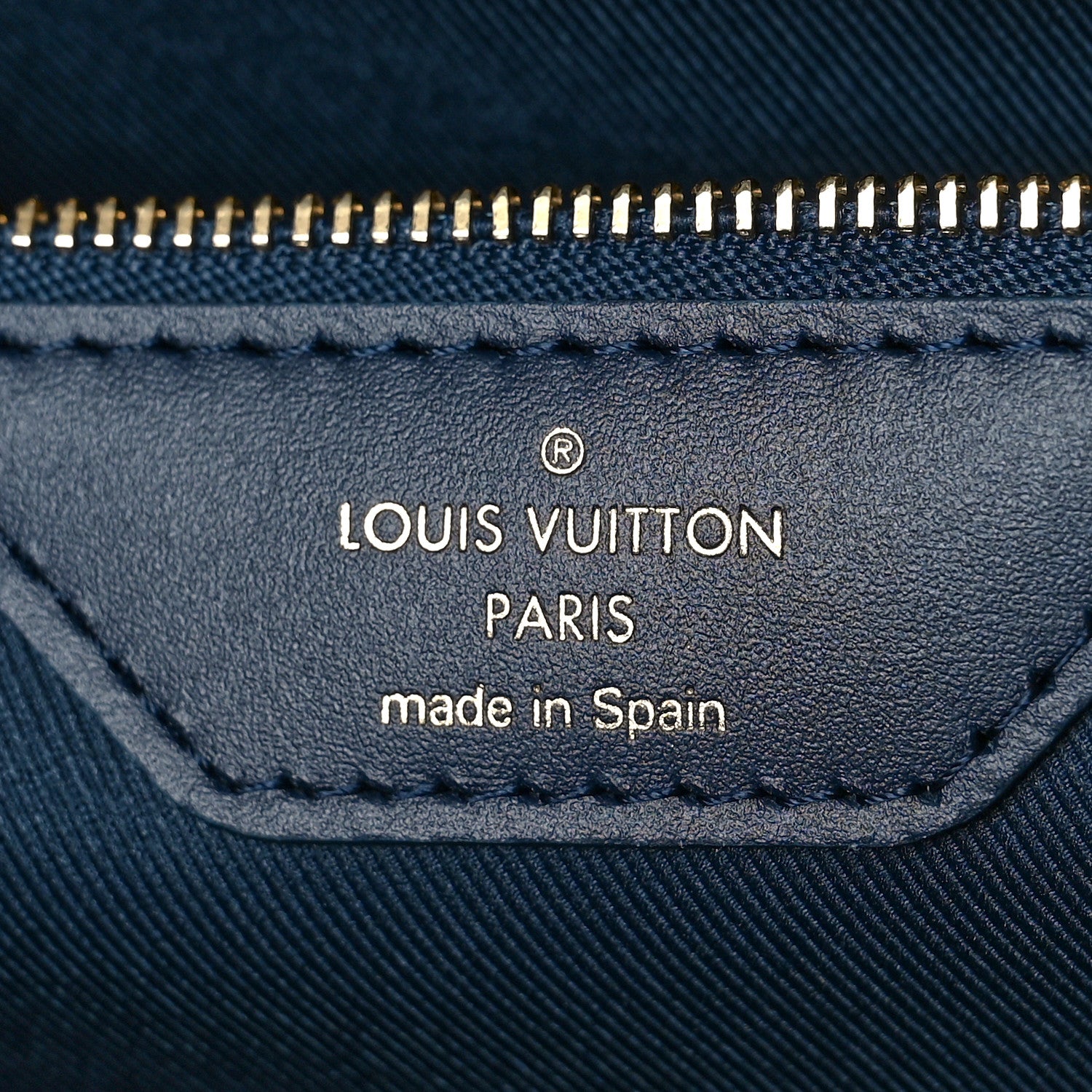 Louis Vuitton Monoglam Neverfull MM Blue 6 of 8