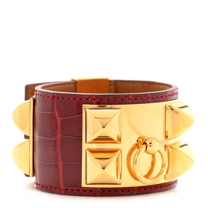 Hermes Shiny Alligator Collier De Chien CDC Bracelet S Braise 1 of 7