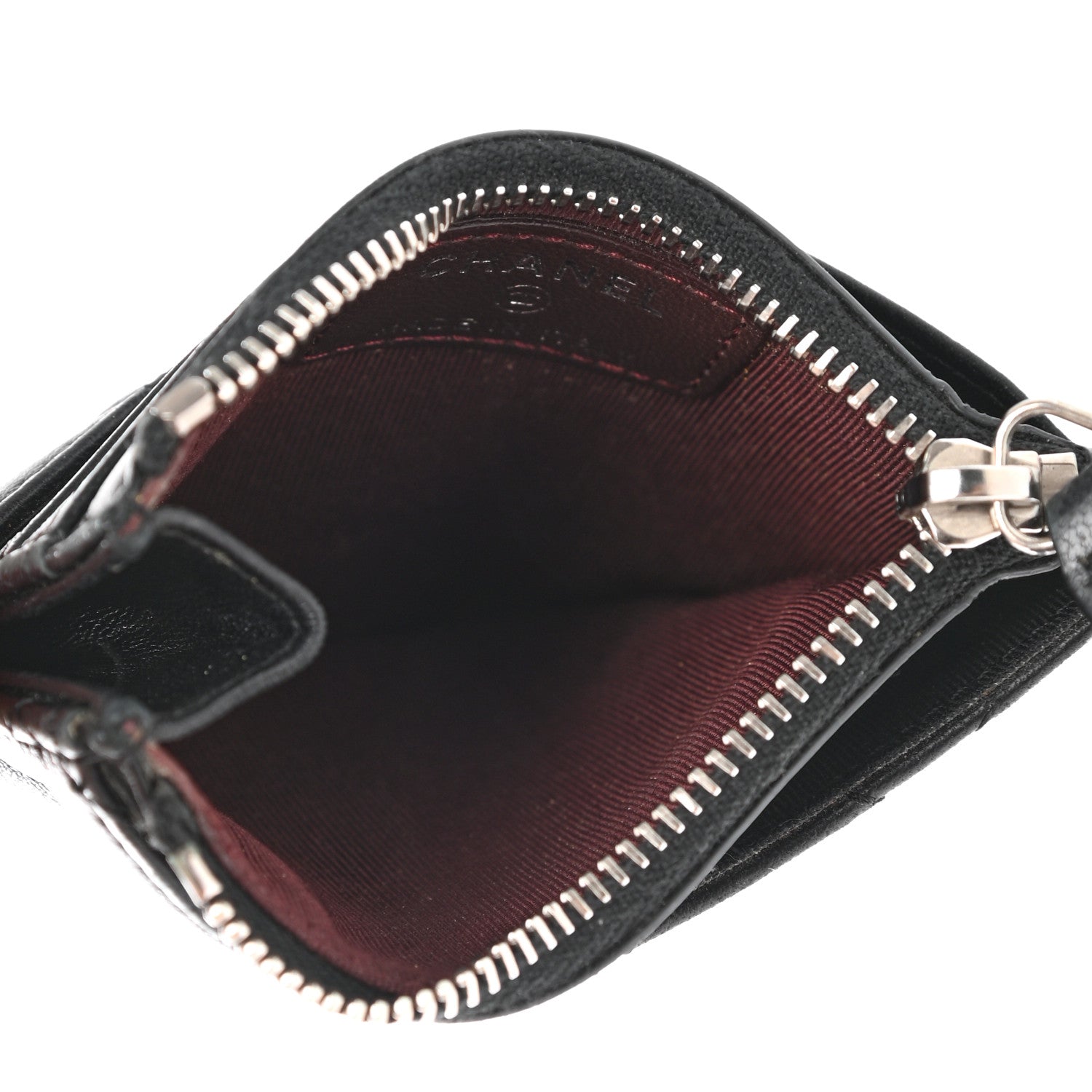 Chanel Lambskin Quilted CC Zip Card Holder Black 5 of 9