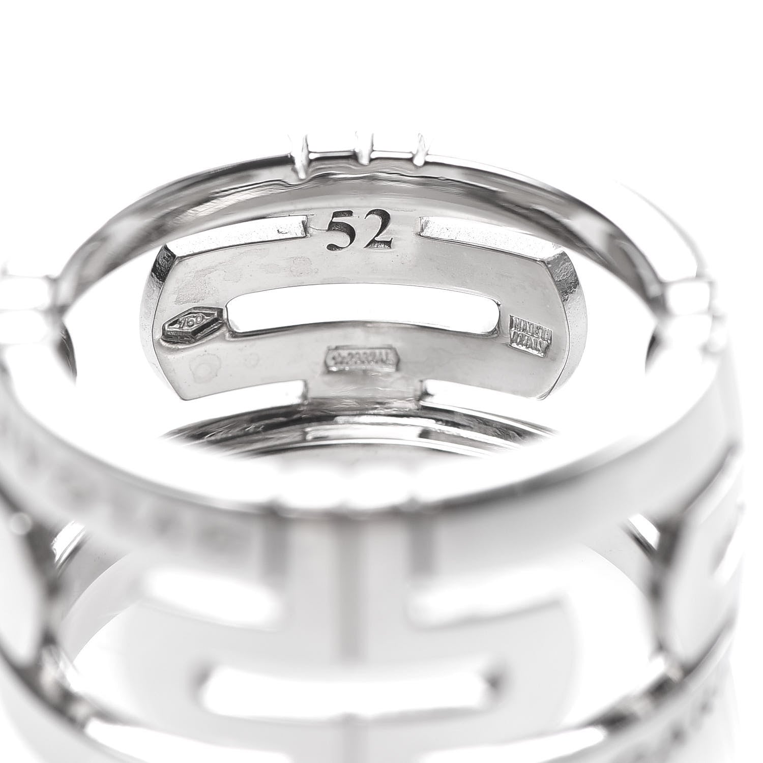 Bulgari 18K White Gold Wide Parentesi Band Ring 52 6 4 of 4