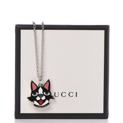 Gucci Sterling Silver Enamel Bosco Pendant Necklace 8 of 8
