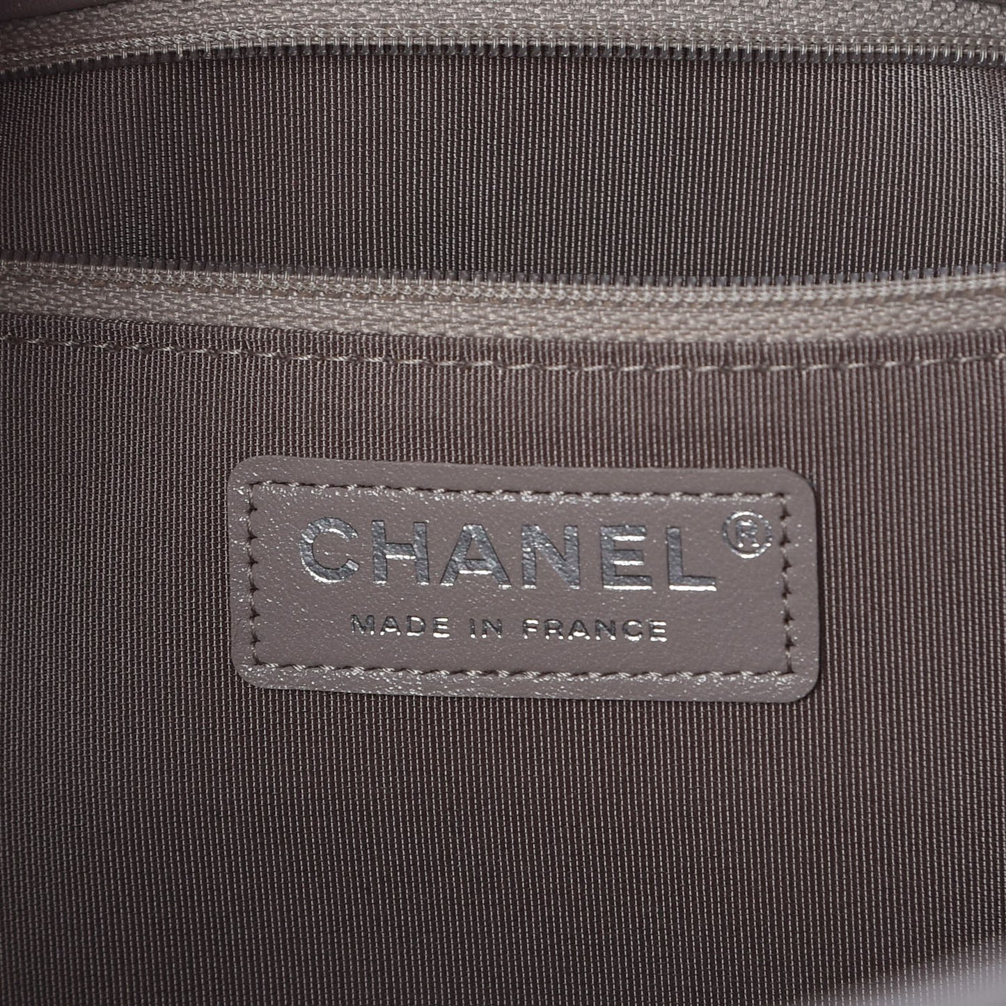 Aged Calfskin Chevron Quilted Timeless Tote Grey