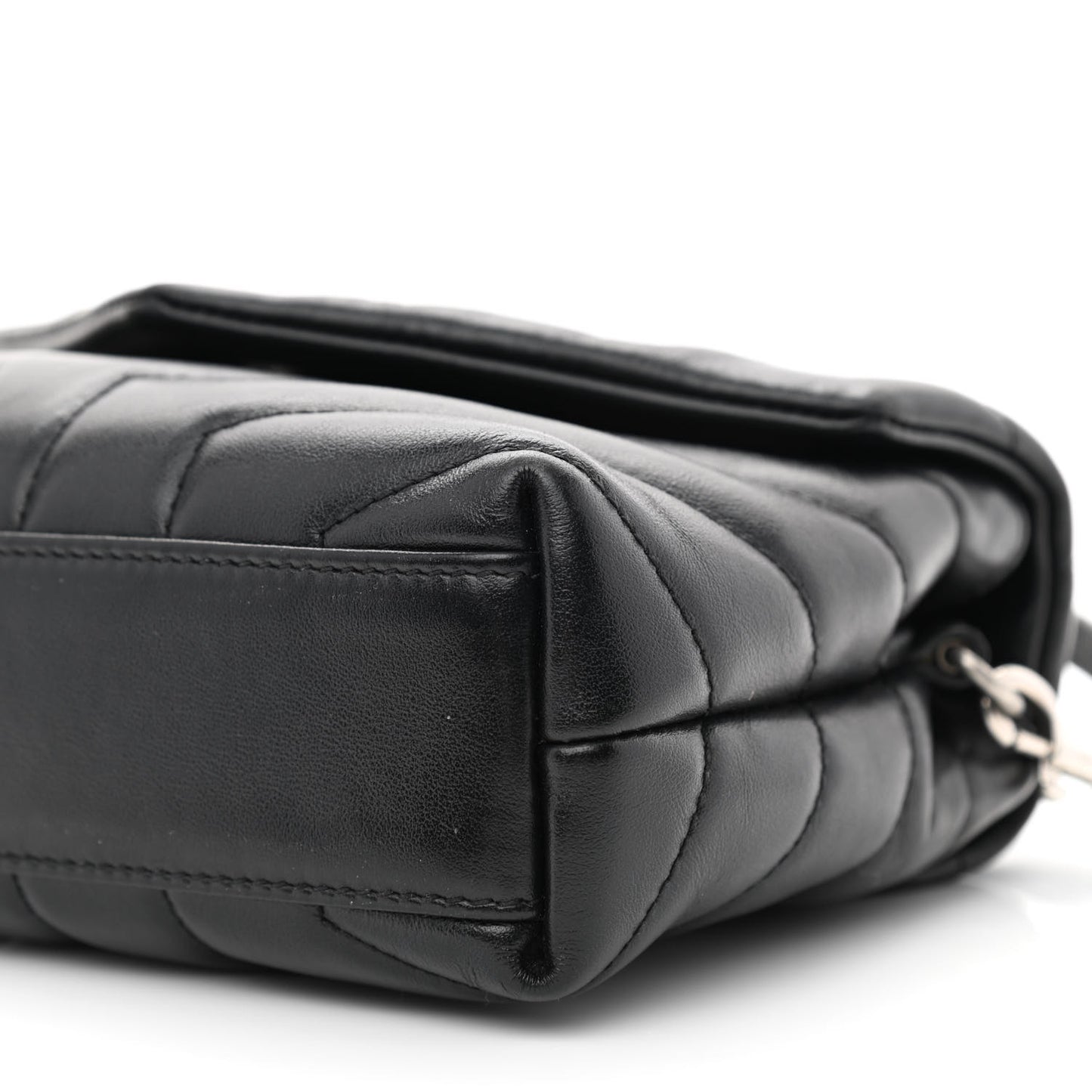 Calfskin Y Quilted Monogram Toy Loulou Crossbody Bag Black