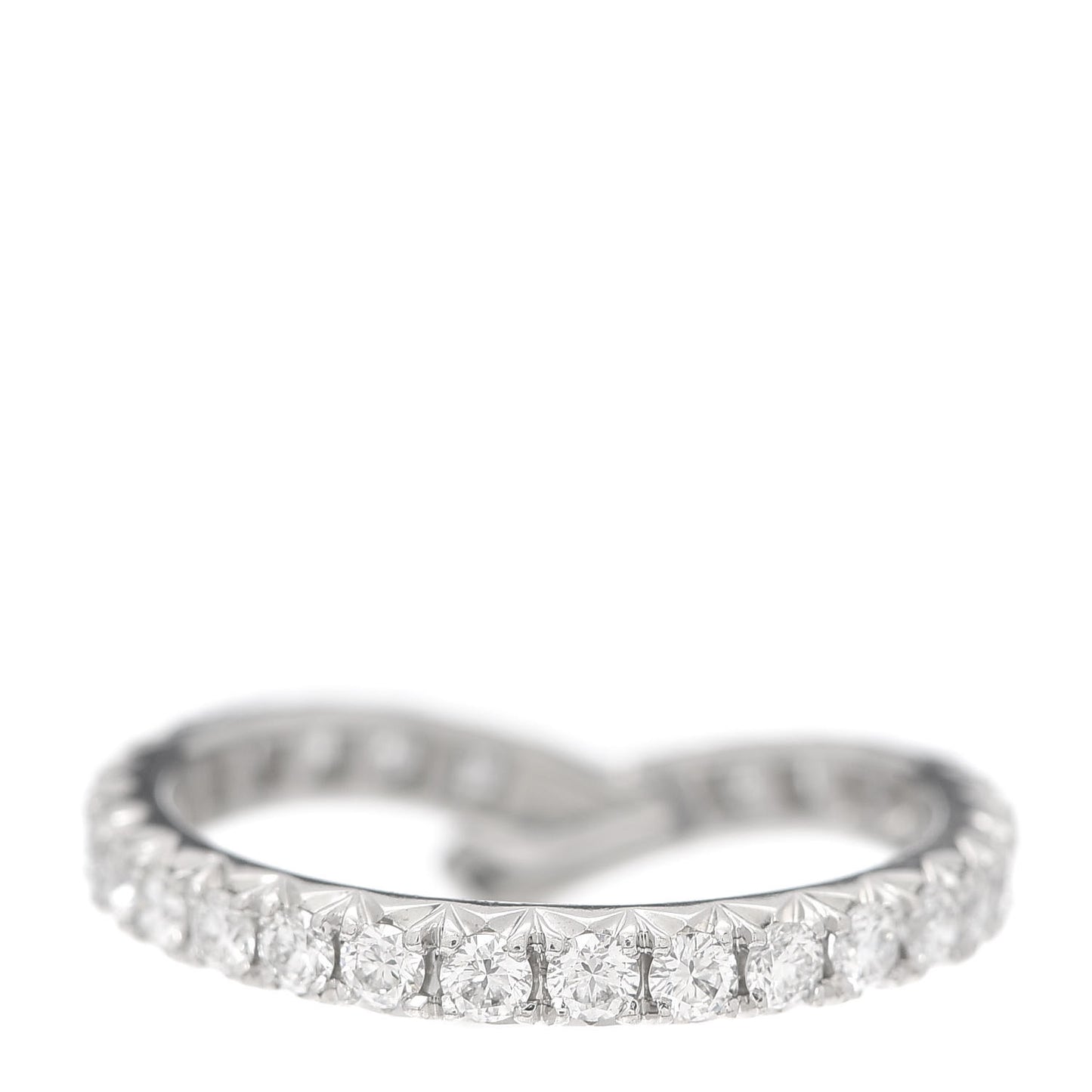 Platinum Diamond Ribbon Wedding Band Ring 50 5.25