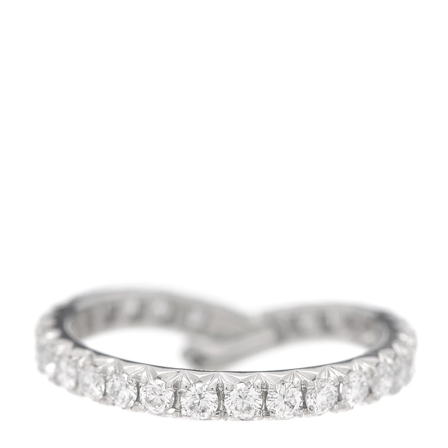 Harry Winston Platinum Diamond Ribbon Wedding Band Ring 50 5.25 4 of 9