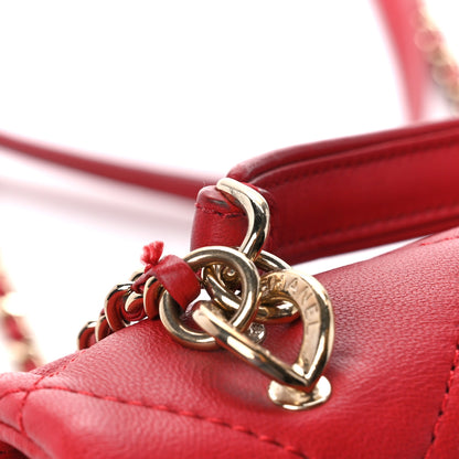 Chanel Lambskin Quilted Small Easy Carry Flap Red 13 of 14