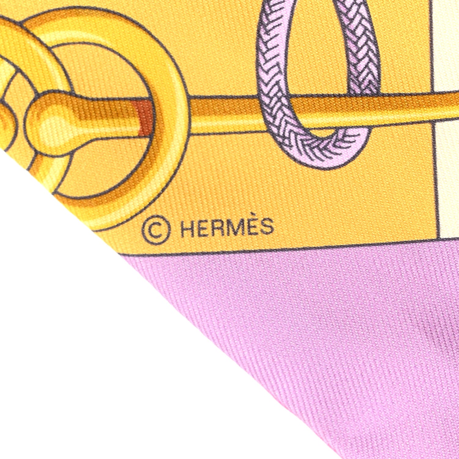 Hermes Silk Cliquetis Twilly Bouton D'Or Mauve 4 of 4