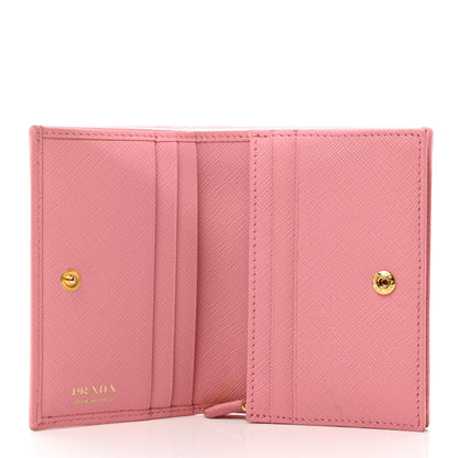 Prada Saffiano Metal Compact Snap Bi-Fold Wallet Petalo 5 of 8