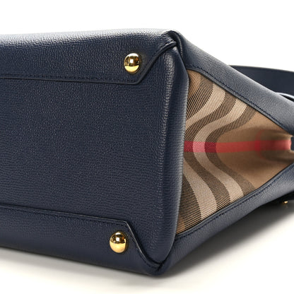 Burberry Derby Calfskin Vintage Check Medium Banner Tote Regency Blue 9 of 9