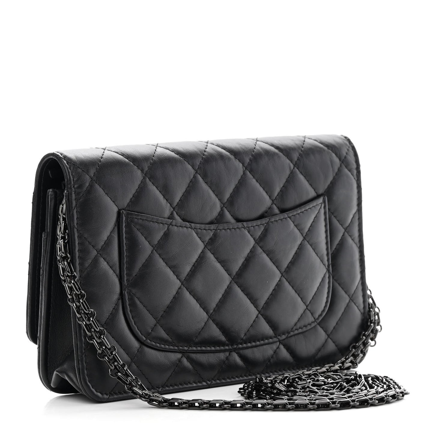Aged Calfskin Quilted Reissue Wallet On Chain WOC So Black