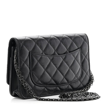 Chanel Aged Calfskin Quilted Reissue Wallet On Chain WOC So Black 3 of 13