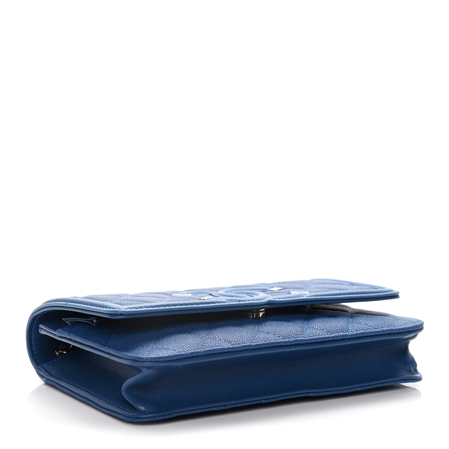 Caviar Quilted CC Filigree Wallet On Chain WOC Dark Blue
