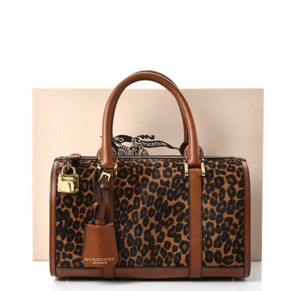 Burberry Leopard Ponyskin House Check Calfskin Boston Tan 13 of 13