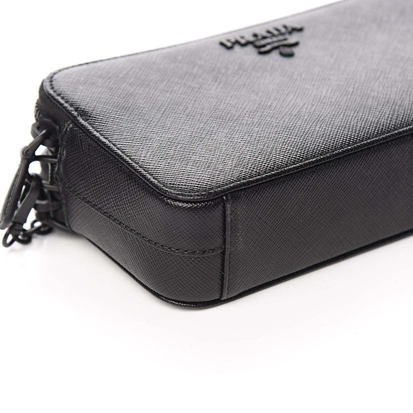 Saffiano Shine Mini Crossbody Bag Black