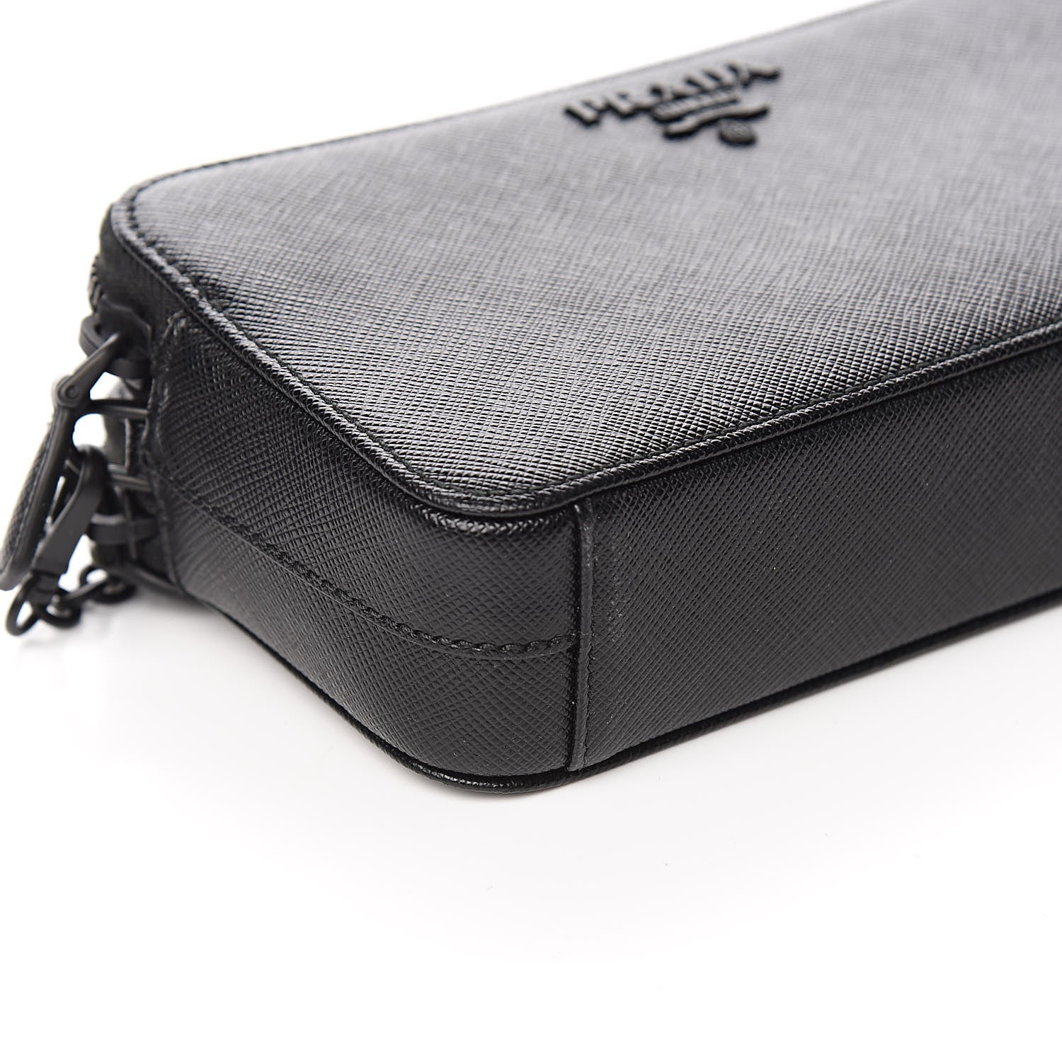 Prada Saffiano Shine Mini Crossbody Bag Black 8 of 10
