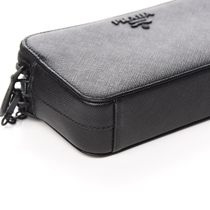 Prada Saffiano Shine Mini Crossbody Bag Black 8 of 10