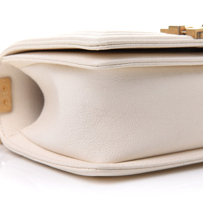 Chanel Caviar Quilted Small Boy Flap White 8 of 9