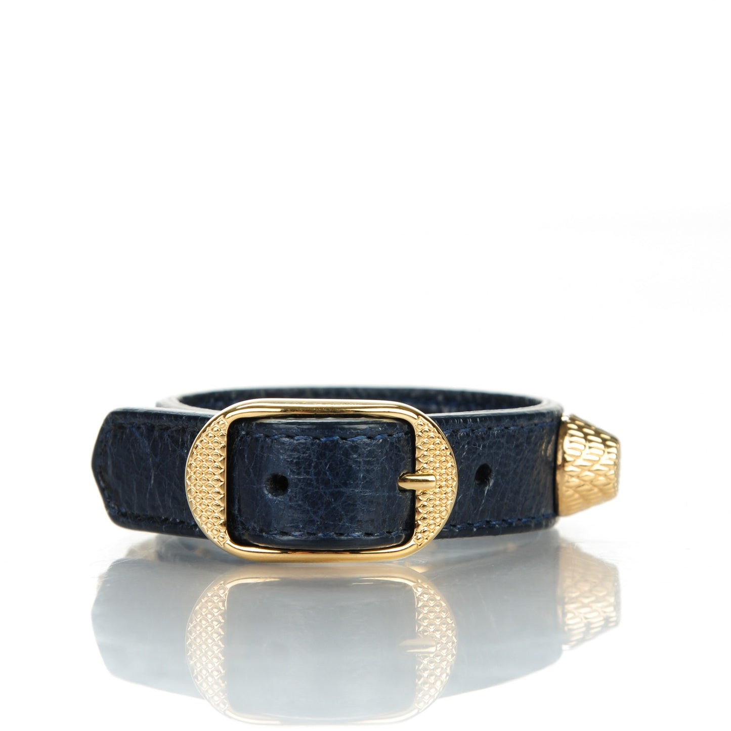Agneau Giant 12 Gold Hardware Stud Bracelet S Bleu Obscur