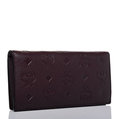 MCM Calfskin Signature Monogram Klara Two Fold Wallet Rustic Brown 3 of 13